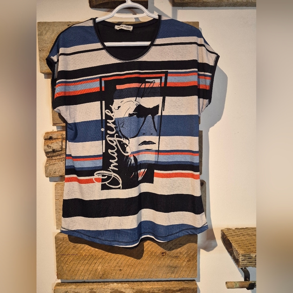 Marie Claire Navy T-Shirt